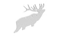 Birchwood Casey, AR500 Gong, Elk Silhouette Target, 3/8", 3-Hole, White