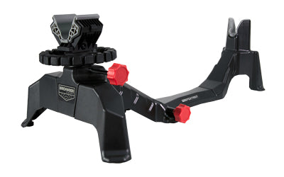 Birchwood Casey, Foxtrot Shooting Rest, Padded Front and Rear, Adjustable Elevation, Detachable Rear For Use With Handguns, Shooting Rest, Black/Red