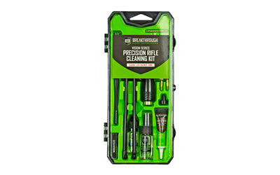 Breakthrough Clean Technologies, Vision Series, Cleaning Kit, For .243 Cal/6MM, Includes Cleaning Rod Sections, Hard Bristle Nylon Brushes, Jags, Patch Holders, Cotton Patches, Durable Aluminum Handle And Mini Bottles of Breakthrough Military-Grade