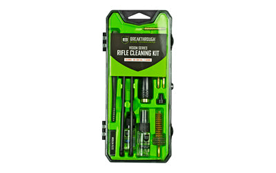 Breakthrough Clean Technologies, Vision Series, Cleaning Kit, For AR10, Includes Cleaning Rod Sections, Hard Bristle Nylon Brushes, Jags, Patch Holders, Cotton Patches, Durable Aluminum Handle And Mini Bottles of Breakthrough Military-Grade Solvent And