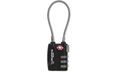 Bulldog Cases, TSA Lock w/Steel Cable, Black Finish, This is Not A California Compliant Locking Device