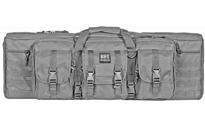 Bulldog Cases, Deluxe Tactical Rifle Case, Fits Single Rifle, Three Front Acc. Pockets, Large Main Front Pocket, Back Pack Straps, 36" Soft Case, Seal Gray