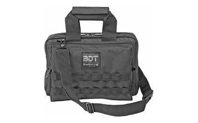 Bulldog Cases, Deluxe 2 Pistol Range Bag w/ Strap & MOLLE, Black