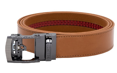 Bianchi, EDC NexBelt, 1.5" Wide, User Adjustable Up to 50", Leather Construction, Matte Finish, Tan, High Gloss Silver Buckle