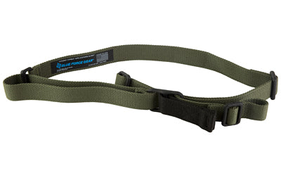 Blue Force Gear, Molded Acetal Adjuster, No Quick Release Attached with TriGlide instead of Loop Lock, Sling, Green, 2-Point Combat Sling, Matte
