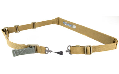 Blue Force Gear, Vickers 221 Sling, Padded, 2-To-1 Point Sling, Coyote Brown, RED Swivel, Molded Acetal Adjuster