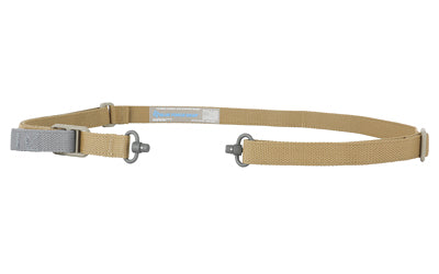 Blue Force Gear, Vickers ONE Sling, 2-Point Combat Sling, Push Button Swivels, 54" with Adjuster Tightened, Coyote, 1" Webbing