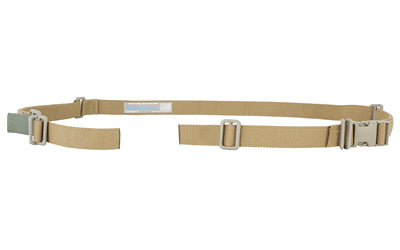 Blue Force Gear, Vickers, 2 Point Combat Sling, Push Button Swivels, 54" with Adjuster Tightened, Coyote, 1.00" Webbing