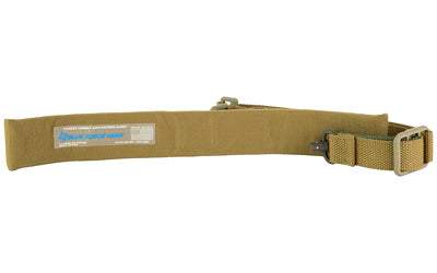 Blue Force Gear, Vickers, Padded 2-Point Combat Sling, Push Button Swivels, 54" with Adjuster Tightened, Coyote, 1.00" Webbing