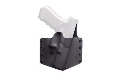 BlackPoint Tactical, Standard OWB Holster, Fits Sig P365 AXG Legion, Right Hand, Black Kydex & Leather, 1.75" Belt Loops, Optic Compatible