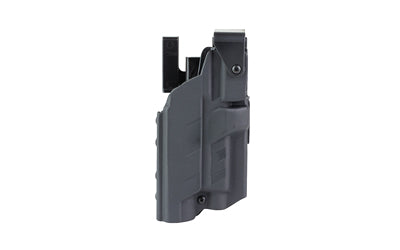 BlackPoint Tactical, Slick Dity Light Holster with Hood, Outside Waistband Duty Holster, Fits GLOCK 19/45 with Light, Right Hand, Kydex Construction, Black, Includes (3)-Shims and Drop Offset Mount
