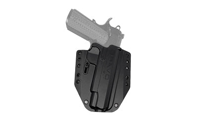 Bravo Concealment, BCA, OWB Concealment Holster, 1.5" Belt Loops, Fits 1911 4.25"-5" Rail/No Rail, Full Size, Right Hand, Black, Polymer