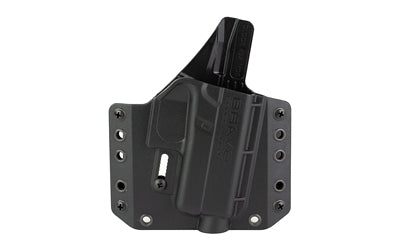 Bravo Concealment, BCA, OWB Concealment Holster, 1.5" Belt Loops, Fits Glock 43/43X/43X MOS, Right Hand, Black, Polymer, Does not fit Glock 48