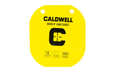 Caldwell, AR500, Gong Target, 8", Steel, Yellow
