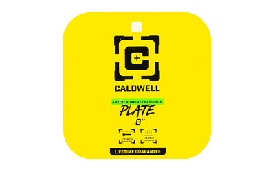 Caldwell, AR500 Rimfire/Handgun Gong, 1/4" Steel Target, 8" Square, Yellow