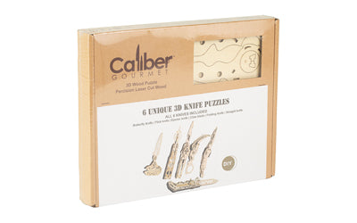 Caliber Gourmet, Wood Knife Puzzles, 6 Pack, Brown