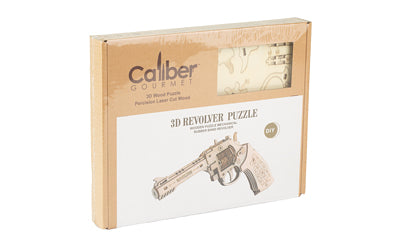 Caliber Gourmet, Wood Revolver Puzzle, Brown