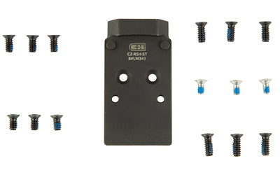 C&H Precision, V4, Optic Mounting Plate, Fits Optic Ready CZ P-10, Trijicon RMR/SRO/RCR, Holosun 407C/507C/507Comp/508T & C&H EDC-XL/Comp, Matte Finish, Black