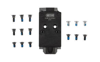 C&H Precision, V4, Optic Mounting Plate, Fits Optic Ready CZ Shadow 2, Trijicon RMR/SRO/RCR & Holosun 407C/507C/507Comp/508T with Zev Posts, Matte Finish, Black