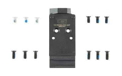 C&H Precision, V4, Optic Mounting Plate, Steel Construction, GLOCK Dovetail, Fits Optic Ready CZ Shadow 2, Trijicon RMR/SRO, Holosun 407C/507C/507Comp/508T & C&H EDC-XL/Comp, Matte Finish, Black