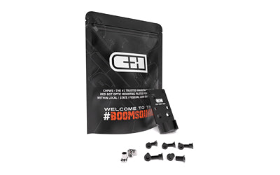 C&H Precision, Optic Mounting Plate, For Dan Wesson DWX to RMR/SRO/HOLO, Anodized Finish, Black, Includes Mounting Screws