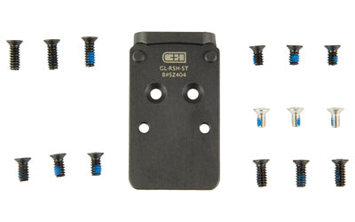 C&H Precision, V2, Optic Mounting Plate, Fits Glock MOS, Trijicon RMR/SRO/RCR, Holosun 407C/507C/507Comp/508T & C&H EDC-XL/Comp, Matte Finish, Black