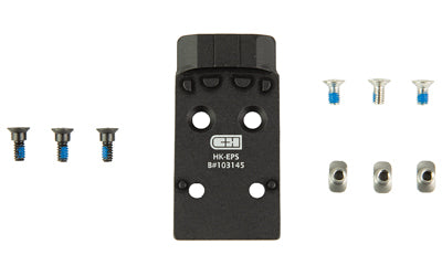 C&H Precision, Optic Mounting Plate, Fits HK VP9, Holosun EPS/EPS Carry/SCS Carry, Anodized Finish, Black