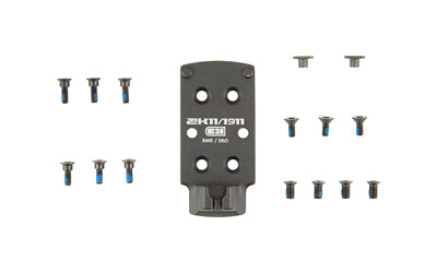 C&H Precision, Kimber 2K11 to Trijicon RMR, Optic Mounting Plate, For Kimber 2K11 to RMR Footprint Optics, Matte Finish, Black