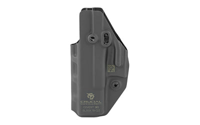 Crucial Concealment, Covert IWB, Inside Waistband Holster, Ambidextrous, Kydex, Black, Fits Glock 19