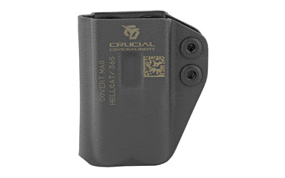 Crucial Concealment, Covert Mag, Inside Waistband Mag Pouch, Ambidextrous, Kydex, Black, Fits Springfield Hellcat/Sig Sauer P365 Magazines