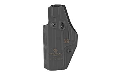 Crucial Concealment, Covert IWB, Inside Waistband Holster, Ambidextrous, Kydex, Black, Fits S&W Shield EZ 9/380