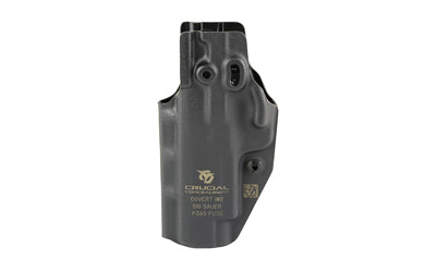 Crucial Concealment, Covert Inside the Waistband Holster, IWB Holster, Ambidextrous, Fits Sig P365 Fuse, Kydex Construction, Matte Finish, Black