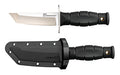 Cold Steel, Mini Leatherneck, Fixed Blade Knife, 3.5" Tanto Blade, 6.75" Overall Length, 8Cr13MoV Blade Steel, Plain Edge, Satin Finish, Silver, Black Kraton Handle, Includes Secure-Ex Sheath