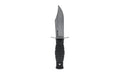 Cold Steel, Mini Leatherneck, Fixed Blade Knife, 3.5" Clip Point Blade, 6.75" Overall Length, 8Cr13MoV Blade Steel, Plain Edge, Satin Finish, Silver, Black Kraton Handle, Includes Secure-Ex Sheath