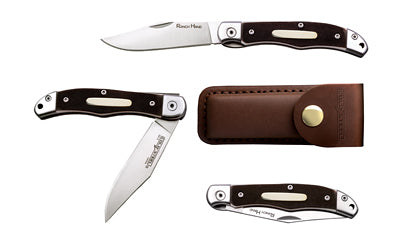 Cold Steel, Ranch Hand, Folding Knife, 3" Clip Point Blade, 6.75" Overall Length, SK-5 Blade Steel, Plain Edge, Satin Finish, Silver, Faux Sawed Bone Handle, Liner Lock, Includes Sheath