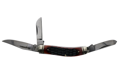 Cold Steel, Gentleman's Stockman, Folding Knife, 3 Blade, 2.5" Clip Point, 2.1" Spey Blade, 2" Sheepsfoot Blade, 6.25" Overall Length, 8Cr13MoV Blade Steel, Plain Edge, Satin Finish, Silver, Jigged Bone Handle, Slip Joint