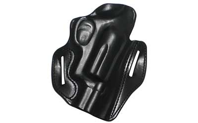 DeSantis Gunhide, 002, Speed Scabbard, Belt Holster, 2 Belt Slots, No Tension Screw, Fits 2" Taurus Public Defender w/ 2.5" Cylinder, Right Hand, Black Leather