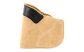 DeSantis Gunhide, Pocket-Tuk Pocket Holster, Fits J-Frame 2.25", Bodyguard .38, Ruger LCR, Right Hand, Tan Leather