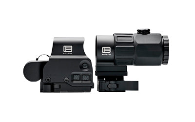 EOTECH, HHS IX, Holographic Sight and Magnifier, Red DCR Reticle, 68 MOA Outer Reticle with 1 MOA Dot Reticle, Night Vision Compatible, Quick Disconnect Mounts, Switch-to-Side Magnifier Mount, Side Buttons, Includes G45 5X Magnifier, Matte Finish, Black