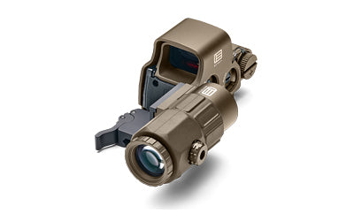 EOTECH, EXPS3-0 Holographic Sight, Red 68 MOA Ring with 1 MOA Dot Reticle, Night Vision Compatible, Side Button Controls, Quick Disconnect Mount, Includes G33 3X Magnifier, Matte Finish, Tan
