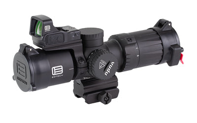 EOTECH, Vudu, Rifle Scope, 3-9X Magnification, 32mm Objective, Second Focal Plane, Illuminated MD-6 Reticle, Matte Finish, Black, Includes Integrated Mount with EFLX Sight