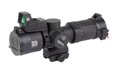 EOTECH, Vudu, Rifle Scope, 4-12X Magnification, 36mm Objective, First Focal Plane, Compatible with Mini-ACOG Mounts, MR5 Illuminated MRAD Reticle, Matte Finish, Black, Includes EFLX 3 MOA Red Dot and Mount