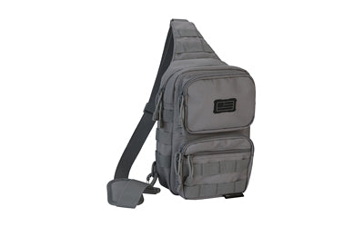 Evolution Outdoor, Shoulder Sling Pack, Tactical Bag, Polyester, Padded Shoulder Strap, Adjustable, MOLLE Webbing, Gray