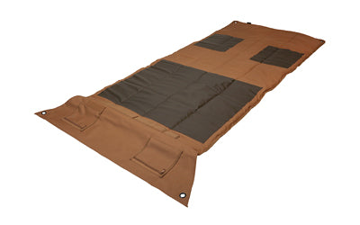 Evolution Outdoor, Competition Shooting Mat, Folding, Elbow and Knee Pads, Includes Handle, Shoulder Strap, 4 Stakes, Coyote