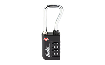 Firearm Safety Devices Corporation, Resettable 4-Dial TSA Combination Lock w/Steel Sha, Black, Not a CA-DOJ Approved Firearms Safety Device