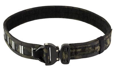 GBRS Group, Assaulter Belt System, 20 Molle Sections, 1.75" Cobra Buckle with D-Ring, Large, 1.5" Nylon Scuba Webbing Construction, Multicam Black