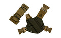GunfightersINC, Kenai Chest Holster, Kydex Shell, Nylon Harness, Fits 5" 1911 Government Models with Rail, Gray Shell, Coyote Brown Harness, Right Hand