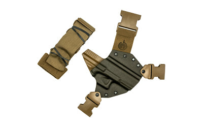 GunfightersINC, Kenai Chest Holster, Kydex Shell, Nylon Harness, Fits Glock 17/22, Gray Shell, Coyote Brown Harness, Right Hand