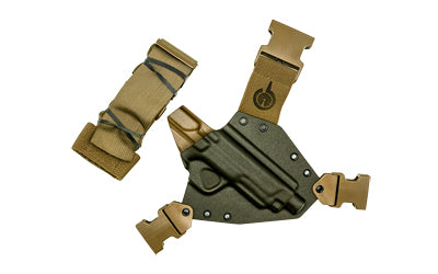 GunfightersINC, Kenai Chest Holster, Kydex Shell, Nylon Harness, Fits Smith & Wesson M&P 45/10MM, Gray Shell, Coyote Brown Harness, Right Hand