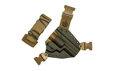GunfightersINC, Kenai Chest Holster, Kydex Shell, Nylon Harness, Fits Smith & Wesson N-Frame Revolver, Gray Shell, Coyote Brown Harness, Right Hand